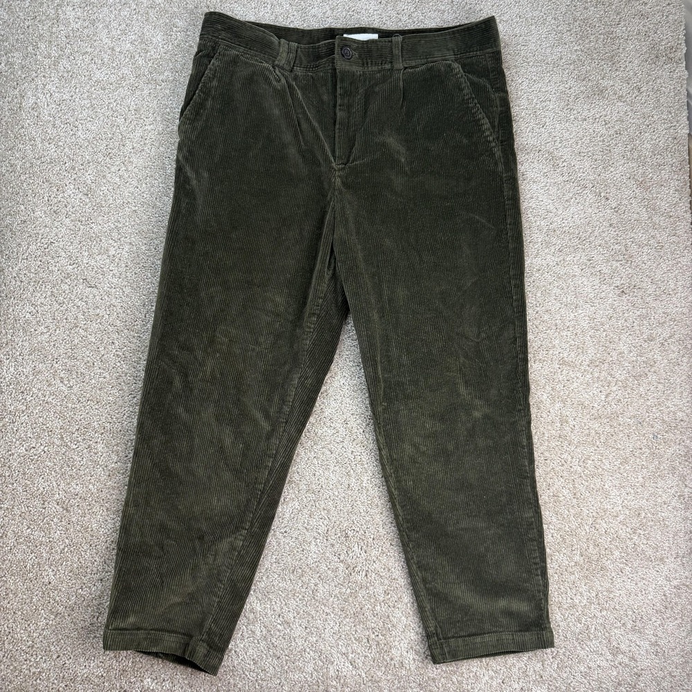 I Love Ugly Pants Mens XL Green Corduroy Chino Slim Tapered Casual Stretch
